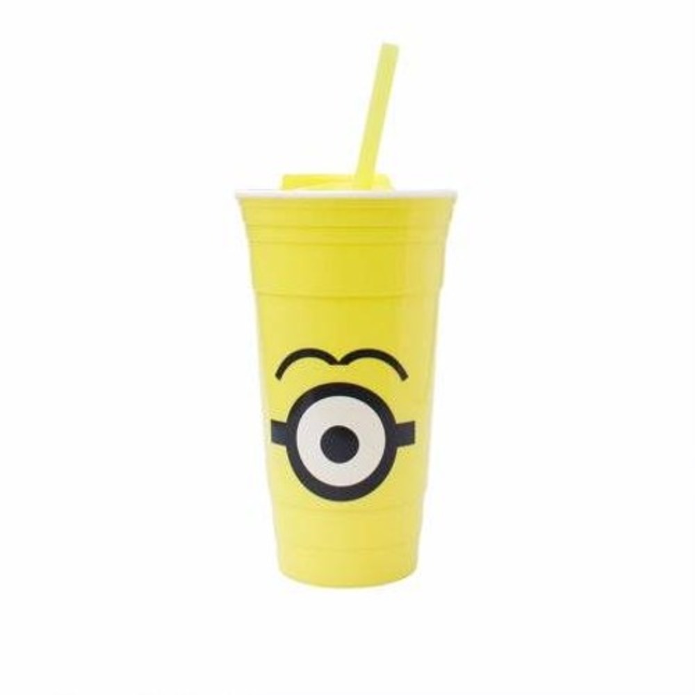 Despicable Me Minions Carl 32oz Plastic Tumbler Yellow Excellent Reusable Straw